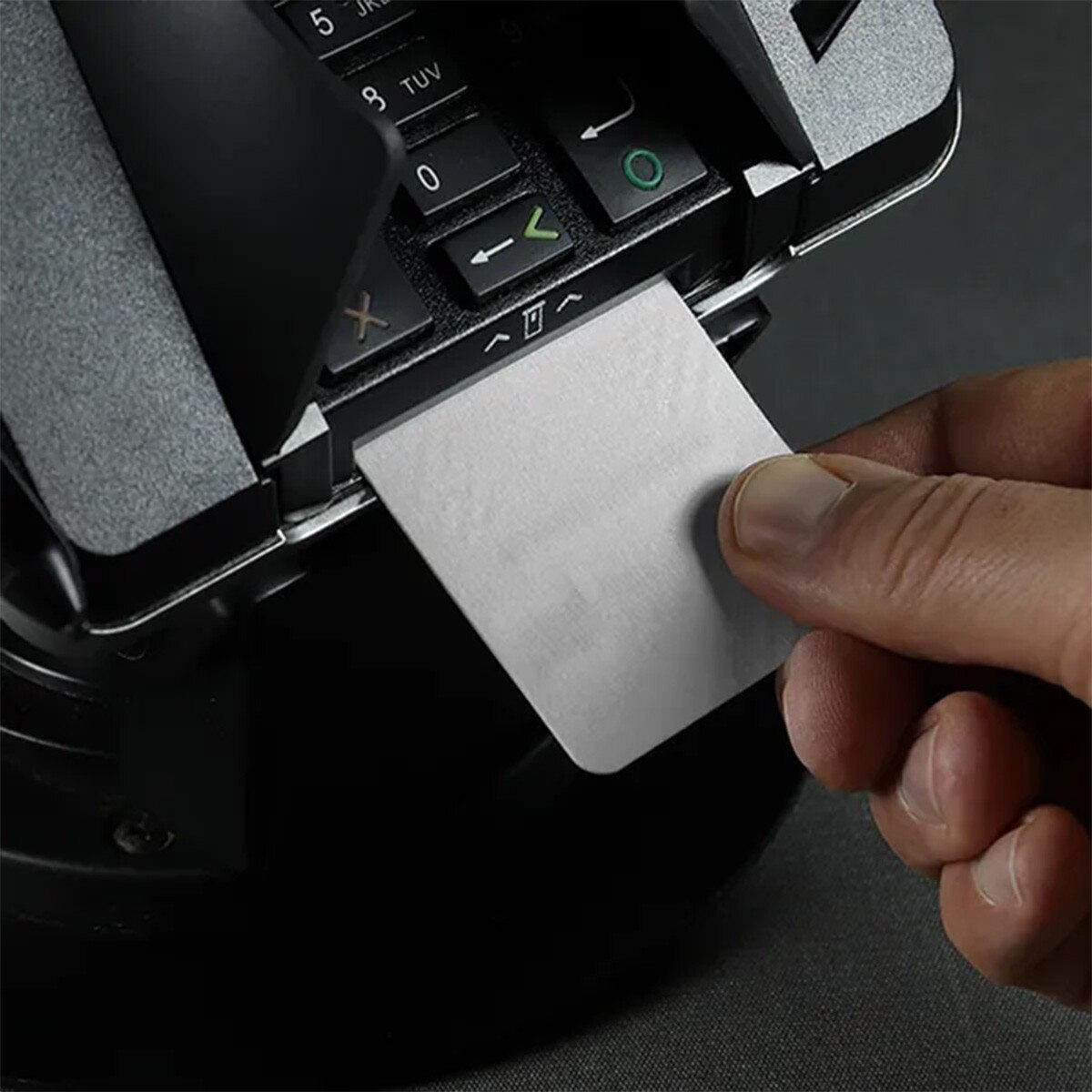 inserting the cleaning card